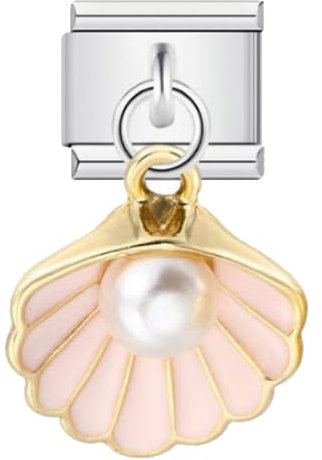 NOOFNO 9 mm Anhänger für italienisches Charm-Armband, Edelstahl, DIY-Schmuck, Kettenglieder, Freundschaft, Medium, Edelstahl, Kein Edelstein