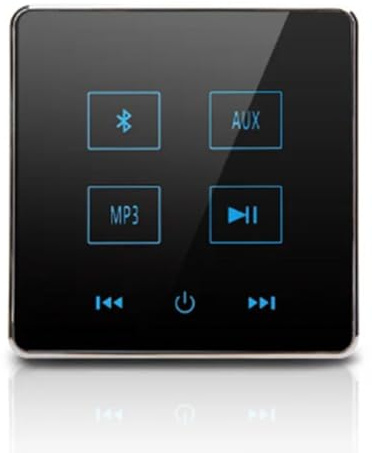 Louttary Amplificateur Mural Bluetooth pour Cinéma Maison Système Audio de Fond pour Prise en Charge de la Carte USB TF (Noir) 1 Ensemble
