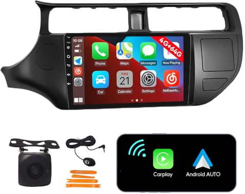 [4G 64G] Android Car Stereo FM Radio Carplay Android Auto 9 Touchscreen Headunit Media Player with Backup Kamera Für Kia Rio 2011 2012 2013 2014