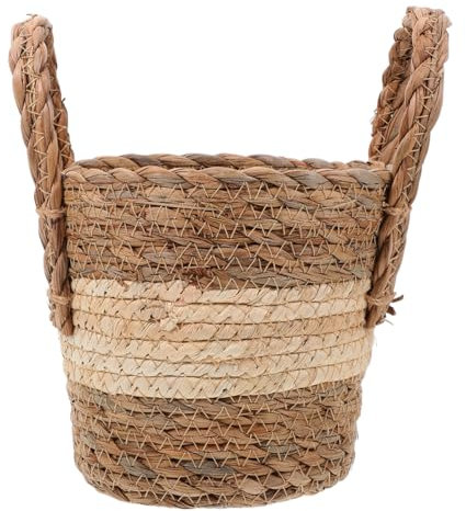 Milisten Mittelgroßer Gewebter Hängekorb Handgefertigter Pflanzenbehälter Für Dekorativen Obstkorb