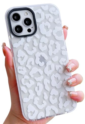 ECZOIL Compatible for iPhone 13 Pro Max Case,Cute Clear Leopard Cartoon for Women Girl Soft TPU Shockproof Anti-Yellow Protective Phone Case for iPhone 13 Pro Max-Leopard