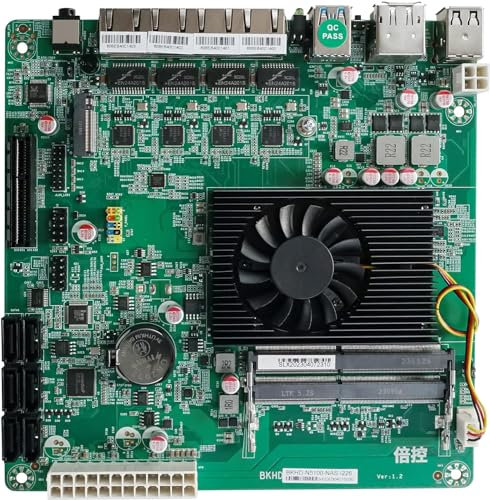 HKUXZR Carte mère NAS N5105, 4 Ports i226/i225 2,5 GbE LAN, M.2 NVMe, 6 x SATA3.0, 2 x DDR4, 1 x PCIe4.0, Mini ITX Soft Router VPN Openwrt Barebone Micro Appliance DIY