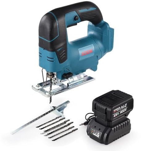 Cordless Universal Saw, Saw Electric, Jigsaw and Reciprocating Saw, Saw Electric for Metal PVC Cutting with 1 Batterry, 5 Saw Blades, Accepts All Standard Blades