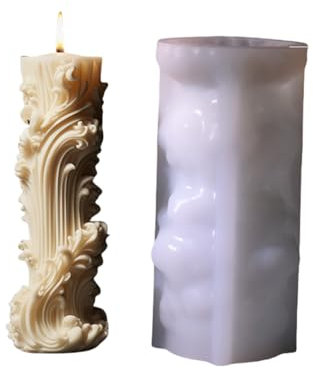 letsgetfun Neue 2024 3D DIY Pflanze Ranke Römische Säule Kerze Silikonform, Gips, Aromatherapie, Epoxidharz, Silikonform, dekoratives Küchenzubehör, kreative Geschenke ZL197
