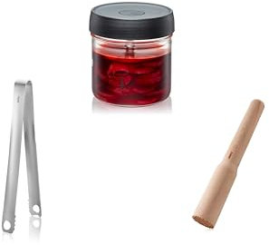 GEFU Set: Fermentierglas NATIVO, 0,5 l + Küchenzange und Stößel NATIVO