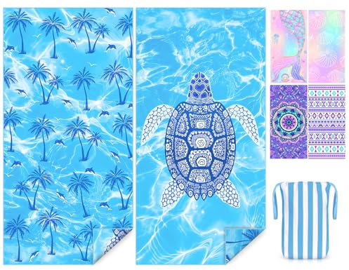 COYBTO Mikrofaser Strandtuch, 180x90 cm Beidseitig, Schnelltrocknend, Sandfrei, Beach Towel für Herren Damen