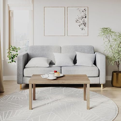 URBNLIVING Coffee Sofa Side End Desk Table for Living Room, Home Office, Functional Accent Furniture, Stylish Desk Table for Office or Living Room, Modern Home Wooden Furniture - Oak