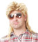 Goufride Schal mit Lockigem Haar, 80er-Jahre-Kostüm, Partyzubehör, Cosplay-Perücke