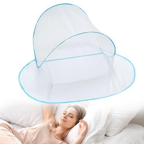 LEKEFETO Mini moustiquaire pliable ultra légère pop-up portable pour linge de lit, camping, voyage, terrasse, installation facile et rapide – 140 x 80 x 56 cm