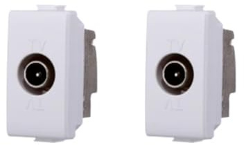 gloca Set 2 Connettori Tv Maschio Passanti Compatibili Con Serie Matix