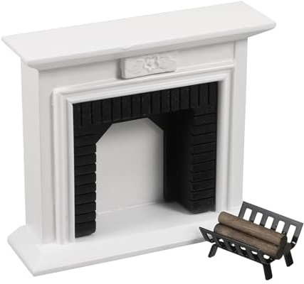 FRCOLOR Doll House Fireplace and Firewood Set Miniature Furniture Model for Dollhouse Decoration and Craft Realistic Smooth Surface for Home and Garden Micro Landscape