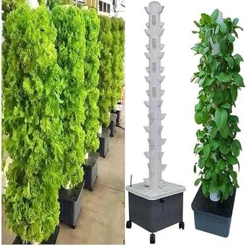 IXMLDAXD Wasserpflanzen, Hydroponisches Anbausystem-Kit, Aquaponik-Anbausystem, Indoor-Anbausystem, vertikaler Anbauturm, Turm, erdlos