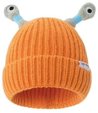 Warme Weiche Wintermütze Winter Beanie Mütze Strickmütze mit Stickerei Kalte Mütze Mit lustigen skurrilen Frosch-Elementen Strickmütze