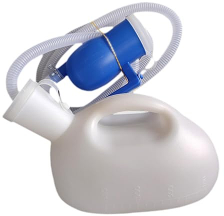 Bouteille d'urine pour homme réutilisable avec poignée de couvercle pour conduite en plein air, voiture, tube blanc, longueur 1,5 m