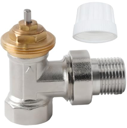 G1/2 Thermostatventil Messing 1/2 Rücklaufverschraubung Heizkörperventil | 1/2 Heizkörperventil, 1/2 Zoll Durchgang Ventil für Heizkörper, Heizungsventil für Präzise Temperaturregelung