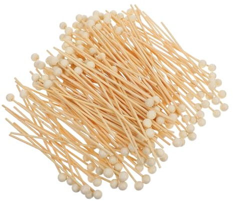 OSALADI Bâtonnets de Sucette en Bois 200 Pièces à Embout Rond Blanc | Mélange et Service Polyvalents, Usage Alimentaire Sûr, pour Bonbons et Barbe à Papa Style Aléatoire