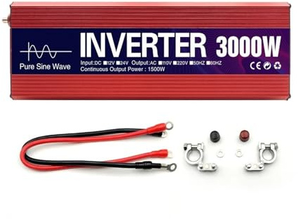 Convertisseur Solaire À Onde Sinusoïdale Transformateur Tension 1000 W 1600 W 2200 W 3000 W DC 12 V 24 V vers AC 110 V 220 V 50 Hz 60 Hz Transformateur(24V,110V,3000W)