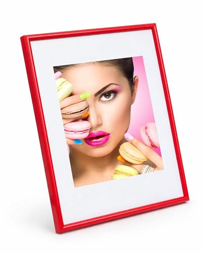IDEAL TREND Photo Style Kunststoff Bilderrahmen Fotorahmen Wanddeko Collage Foto Poster: Farbe: Rot | Format: 30x40
