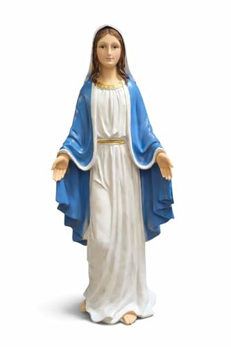 JRose Collections Jungfrau Maria Statue, 45 cm, große Harz-Figur – Ornament Unsere Liebe Frau der Gnade – handbemalt, religiöse Heimdekoration für Gebetszimmer, Wohnzimmer, Kirche, Display JR2544