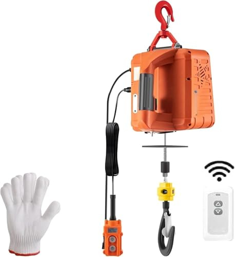 lindragning motorvinsch Fjärrstyrd Mini Elektrisk Kran 1500W Bärbar Vinsch 500KG Lastkapacitet 25tum Lyfthöjd Hemmabruk Elektrisk lyftanordning