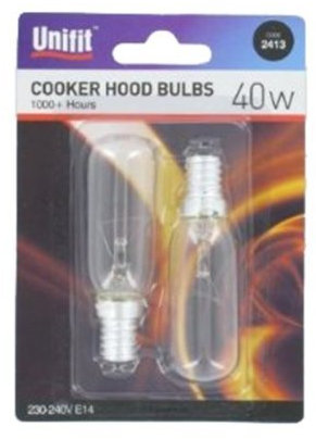 2 Pack 40W Cooker Hood Bulb