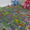 The Rug House Kinder-Spielteppich Straßen-Matte Stadt Verkehr Straßen 200cm x 200cm (6ft 7...