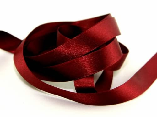 Berisfords Double Faced Satin Ribbon 405 Burgundy - 25mm - per metre