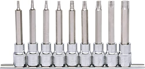 KS Tools 918.1317 1/2 CHROMEplus Bit-Stecknuss-Satz TX, lang, 9-tlg. T20-T60