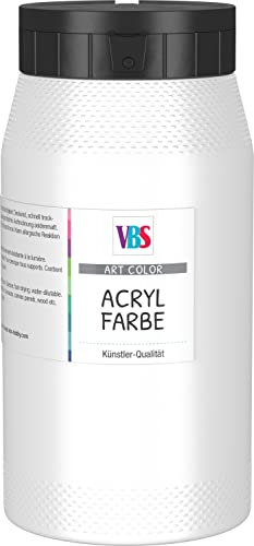 VBS Acrylfarbe 500ml versch. Farben Lösungsmittelfrei Titanweiß