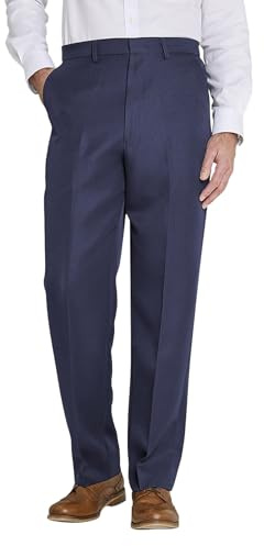 Chums Men's Formal Elasticated Trousers Comfort Fit Pants Smart Trousers for Men Navy 52W / 29L
