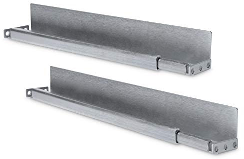 DIGITUS 1HE Gleitschienen - für 19 Netzwerk- & Serverschränke von DIGITUS - Variabele Tiefe von 350 bis 600 mm - L-Profil, 2mm starkes Stahlblech - Traglast 100 kg - Silber