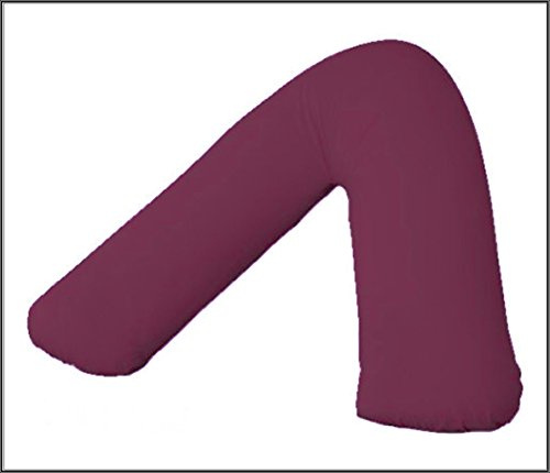 R&Z Orthopaedic, Nursing, Maternity V Shaped Bolster Pillow Case Cover (Wine/Burgandy)