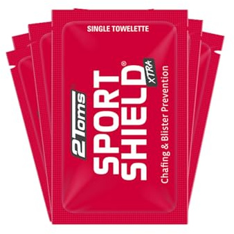 2Toms SportShield Xtra, Soothing All Day Anti-Chafe Prevention, Waterproof Protection from Thigh Chafing and Skin Irritation, 6-Pack Single-Use Towelettes