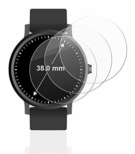 BROTECT (3 Stück Schutzglas für Armbanduhren (Kreisrund, ø: 38 mm) Schutzfolie Made in Germany Panzer Folie Glas Displayschutz [ 9H, Anti-Fingerprint]