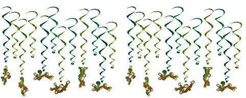 Beistle Monkey Whirls, 24 Stück, 44,5 cm - 80 cm, Mehrfarbig