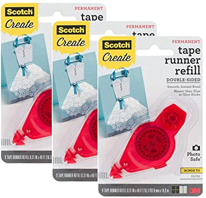 Scotch Tape Runner Refill.31 in x 16.3 yd (055-R-CFT), Pack of 3