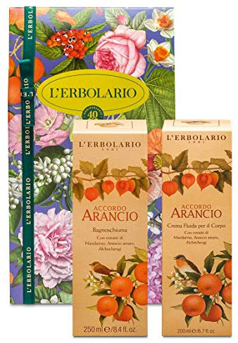 L’Erbolario Confezione regalo Duo Corpo – Linea Accordo Arancio – Bagnoschiuma 250 ml e Crema Corpo 200 ml