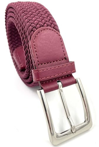 LisaModa Unisex Stretch Flechtgürtel in vielen Farben (Burgund, 85-115)