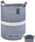 COMSE Extra Large Blanket Basket, Tall Woven Storage Basket, Nursery Hamper, 40 x 55 CM, Cotton Rope Laundry Hamper for Toys Clothes Towels, Blend Navy Blue/White