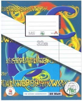 ÖKO Plus Heft quart liniert 20 Blatt mit Korrekturrand