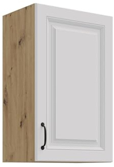 Kuechen-preisbombe Hängeschrank 45 cm Stilo Weiss + Eiche Artisan Küchenzeile Küchenblock Küche