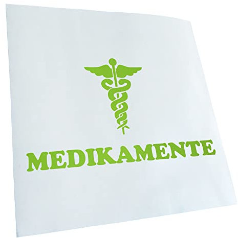 Kiwistar - Autoaufkleber - Medikamente Arzt Box Hinweis - lindgrün - 40x22cm - Aufkleber für Auto, Laptop, Fahrrad, LKW, Motorrad mehrfarbig JDM Decal Racing