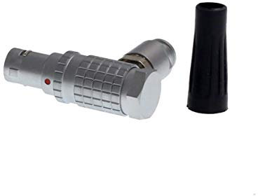 HangTon FHG.0B 4 Pin Right Angle Connector, Circular Push-Pull Metal Male Cable Plug for Camera Data Power Serial