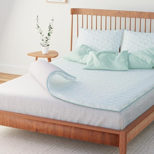 ZEO-SLEEP 1,5 Zoll Zeo Ease Topper - Memory Foam Topper - Matratze Schaum Topper - belüftete Memory Foam Topper - Schaum Matratzenauflage mit antistatischem Stoff - Abnehmbarer waschbarer Bezug (voll)