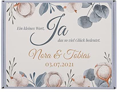 Herz & Heim® Hochzeit Geschenk Verpackung mit Personalisierung - 20 cm x 8 cm x 15 cm (B/H/T)