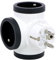 LEGRAND - Fiche Multiprise Triplite Rotative - 3 Prises Latérales en T avec Terre - Sécurité Enfant Intégrée - Blanc et Gris Foncé