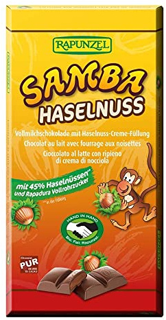 Rapunzel Samba Schokolade, mit Haselnuss-Creme, 90 g