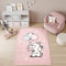 TAPISO Baby Tapis de Chambre Enfant Bébé Fille Garçon Adulte Design Moderne Rose Blanc Gris Bleu Motif Petit Eléphant Ballons Tapis de Jeu Poil Court Fin Doux Résistant 120 x 170 cm