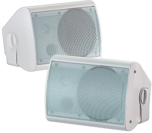 STUDIOFINIX 6,5 Zoll 400 Watt Wasserdicht Außenlautsprecher Outdoor-Lautsprecher 400W/Paar, Heavy Duty ABS Material für Patio Home Garage Poolside(Weiß)