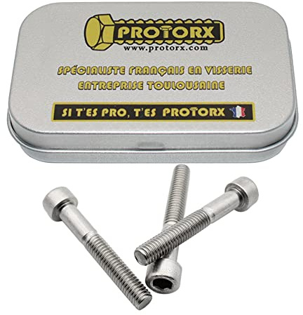 Vis Btr M6 x 40mm : Boite 10 Pcs Vis 6 Pans Creux Tete Cylindrique | Vis CHC Inox Tete Ronde Metal | Visserie Inox pour Rondelle Ecrous Acier A2 Anti-Rouille - DIN 912 | Boite Rangement Vis PROTORX
